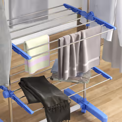 HOMCOM 4-Tier Large Clothes Airer Stainless Steel Clothes Drying Rack Blue - Additional view 7
