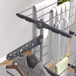 HOMCOM 3-Tier Large Clothes Airer Stainless Steel Clothes Drying Rack Grey - Additional view 6