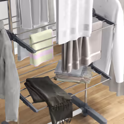 HOMCOM 3-Tier Large Clothes Airer Stainless Steel Clothes Drying Rack Grey - Additional view 7