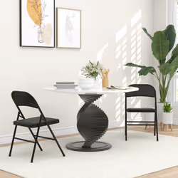 HOMCOM 2 Pack Padded Folding Chairs with Cushioned Seat and Metal Frame Black