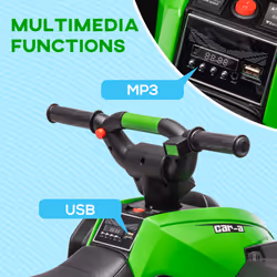 HOMCOM 12V Electric Quad Bikes for Kids Ride On Car ATV Toy for 3-5 Years Green