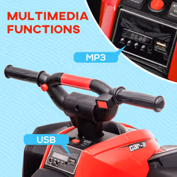 HOMCOM 12V Electric Quad Bikes for Kids Ride On Car ATV Toy for 3-5 Years Red