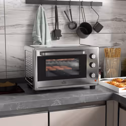 HOMCOM 30L Mini Oven with Adjustable Temperature, 60 Min Time 1600W, Silver