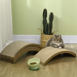 55 x 26cm PawHut 4-Piece Scratch Pad Reversible, Cat Treadmill