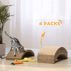 55 x 26cm PawHut 4-Piece Scratch Pad Reversible, Cat Treadmill