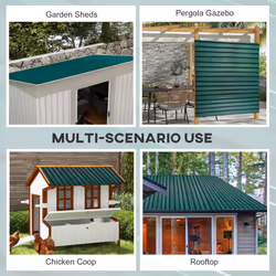 Outsunny Pack of 12 Metal Roofing Sheets for Greenhouse, Green