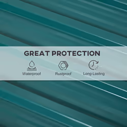 Outsunny Pack of 12 Metal Roofing Sheets for Greenhouse, Green - Additional view 4