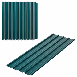 Outsunny Pack of 12 Metal Roofing Sheets for Greenhouse, Green - Additional view 8