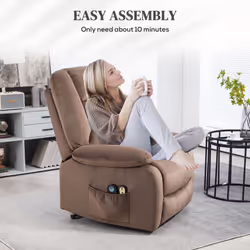 HOMCOM Riser and Recliner Chair Lift Chair with Vibration Massage, Heat, Brown
