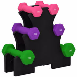 SPORTNOW Hex Dumbbells Set with Dumbbells Rack, 2 x 1kg, 2 x 2kg, 2 x 3kg