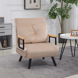 HOMCOM Click Clack Single Chair Bed Settee for Living Room, Guest Room, Beige - Additional view 4