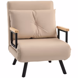 HOMCOM Click Clack Single Chair Bed Settee for Living Room, Guest Room, Beige - Additional view 8