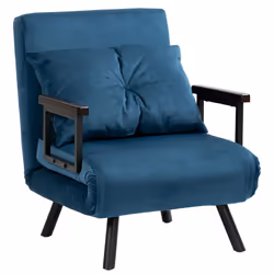 HOMCOM Click Clack Single Chair Bed Settee for Living Room, Guest Room, Blue - Additional view 7