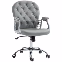Vinsetto Office Chair PU Diamante Padded Ergonomic 360 Swivel Grey - Additional view 7