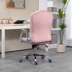 Vinsetto Home Office Chair with Adjustable Height Tilt Function Pink - Additional view 6