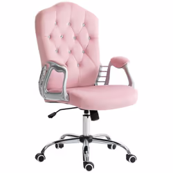 Vinsetto Home Office Chair with Adjustable Height Tilt Function Pink - Additional view 7
