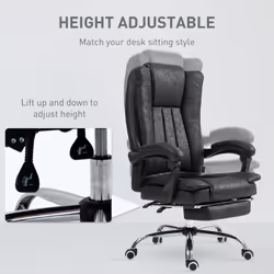 Vinsetto Executive Office Chair Computer Desk Chair for Home w/ Footrest, Black