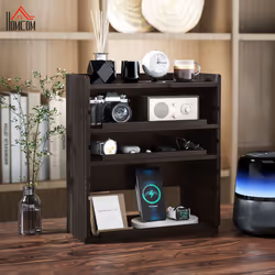 HOMCOM 4-Tier Desktop Organiser with Cable Management for Stationery Dark Brown