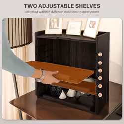 HOMCOM 4-Tier Desktop Organiser with Cable Management for Stationery Dark Brown