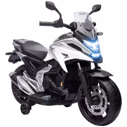 AIYAPLAY Honda Licensed 12V Kids Electric Bike w/ Music, Headlights - White