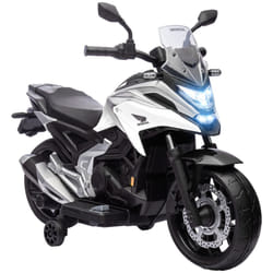 AIYAPLAY Honda Licensed 12V Kids Electric Bike w/ Music, Headlights - White