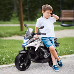 AIYAPLAY Honda Licensed 12V Kids Electric Bike w/ Music, Headlights - White