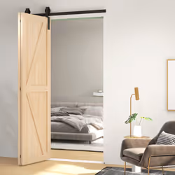 HOMCOM 4FT/122CM Bi-Folding Sliding Barn Door Hardware Kit Sliding Door Kit - Additional view 5