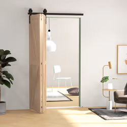 HOMCOM 4FT/122CM Bi-Folding Sliding Barn Door Hardware Kit Sliding Door Kit - Additional view 7