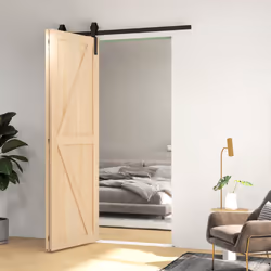 HOMCOM 5FT/153CM Bi-Folding Sliding Barn Door Hardware Kit Sliding Door Kit - Additional view 5