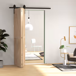 HOMCOM 5FT/153CM Bi-Folding Sliding Barn Door Hardware Kit Sliding Door Kit - Additional view 7