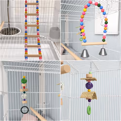 PawHut Bird Cage with Stand, Wheels, Toys, for Budgies, Finches, White - Additional view 6