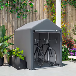 Outsunny 1.2 x 1.8m Portable Garden Shed for Motorbikes, Garden Tools, Bikes - Additional view 4