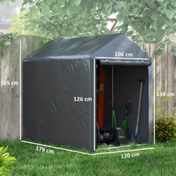 Outsunny 1.2 x 1.8m Portable Garden Shed for Motorbikes, Garden Tools, Bikes - Additional view 5