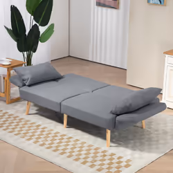 HOMCOM Convertible Sofa Bed Settee with Cushions, Adjustable Backrest, Grey - Additional view 5