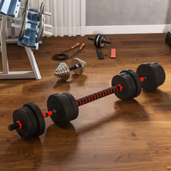 HOMCOM 20kg Adjustable 2 IN 1 Barbell Dumbbells Weight Set for Body Fitness - Additional view 6