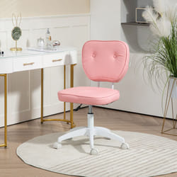Vinsetto Vanity Task Chair with Adjustable Height, Armless, Pink