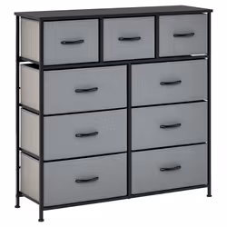 HOMCOM 9 Drawers Storage Chest Dresser Organizer Unit w/ Foldable Bin - Additional view 8