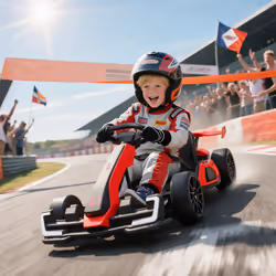 HOMCOM 24V Electric Go Kart for Kids with Adjustable Seat, Red