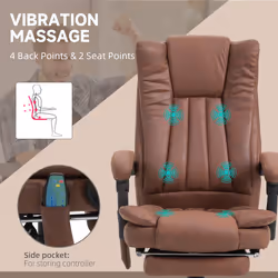 Vinsetto High Back Office Chair with Vibration Massage and Heat, Brown - Additional view 4