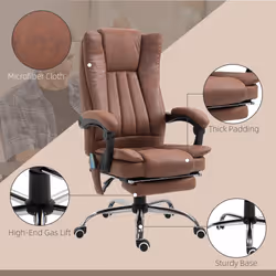 Vinsetto High Back Office Chair with Vibration Massage and Heat, Brown - Additional view 5