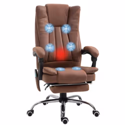 Vinsetto High Back Office Chair with Vibration Massage and Heat, Brown - Additional view 7