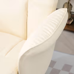 HOMCOM PU Leather Armchair and Footrest Swivel Recliner w/ Ottoman Cream White - Additional view 4