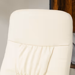 HOMCOM PU Leather Armchair and Footrest Swivel Recliner w/ Ottoman Cream White - Additional view 5