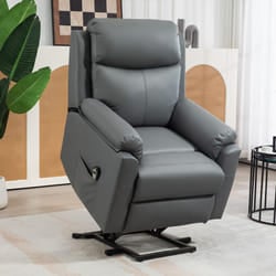 HOMCOM Power Lift Chair Electric Riser Armchair with Remote Control, Grey