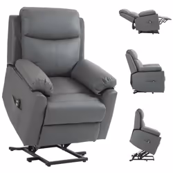 HOMCOM Power Lift Chair Electric Riser Armchair with Remote Control, Grey - Additional view 6