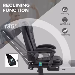 Vinsetto Heated Vibration Massage Office Chair with Footrest,Black