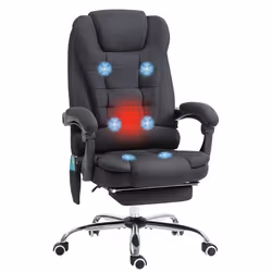 Vinsetto Heated Vibration Massage Office Chair with Footrest,Black - Additional view 7
