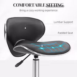 HOMCOM Office Chair Beauty Salon Rolling Technician Stool Chair Black - Additional view 5