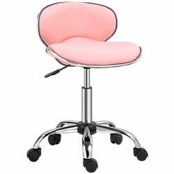 HOMCOM Office Chair Beauty Salon Rolling Technician Stool Chair Pink - Additional view 7