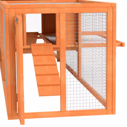 PawHut Wooden Rabbit Hutch Guinea Pig Hutch, Orange, 309 x 70 x 87cm - Additional view 7